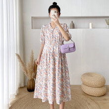 郁彼 孕妇装夏装孕妇裙夏季夏天外穿孕妇连衣裙宽松大码孕妇裙子孕妈装 粉色 M