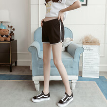 微爱的小松鼠 孕妇棉安全裤夏季低腰时尚运动宽松薄款休闲托腹短裤潮妈 黑色 2XL