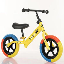 儿童无脚踏滑步车幼儿滑步车粉色平衡车2岁玩具学步小滑行车3中性 柠檬黄免冲气彩轮