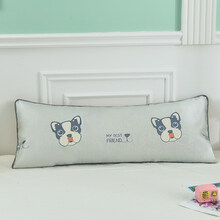 双人枕套1.5 夏季凉爽冰丝双人长枕头套1.8米1.5m1.2长款一体家用情侣加长枕套 冰丝-二哈-双人长枕套 48cmX150cm