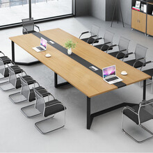 双箭 会议桌办公桌培训桌现代简约洽谈桌钢架桌子长条桌椅套装含8个椅子 SJ-7999