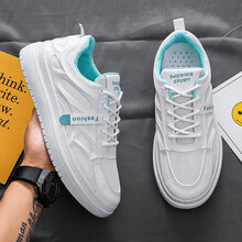 FKF休闲鞋男夏季新款透气男鞋子男士小白鞋男网面板鞋男运动鞋靴韩版潮流帆布鞋户外网鞋厚底增高老爹潮鞋  MD-Z6633白绿色  41码