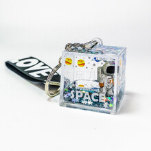 不倒翁玩具 宇航员太空人液体流沙不倒翁创意摆件减解压玩具带同学男女生朋友 【白色】太空人钥匙扣