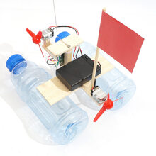 创客作品科技小制作小发明小学生手工拼装太阳能车小实验材料 无线遥控风力船