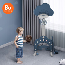 贝易儿童篮球架 可升降篮球足球高尔夫三球合一儿童宝宝室内运动健身多功能投篮玩具 戈尔韦绿蓝 男女孩礼物