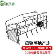 猪升源 母猪落地产床（焊口不喷漆）2.2mm厚热镀锌管养猪场单体母猪产床带钢板食槽  母猪落地产床60cm宽（焊口不喷漆）