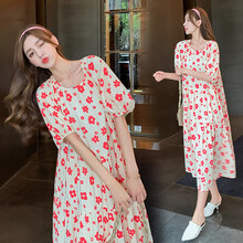 凯琳卡洛儿 孕妇装夏装孕妇裙夏季夏天外穿孕妇连衣裙宽松大码孕妇裙子孕妈装 花色 M