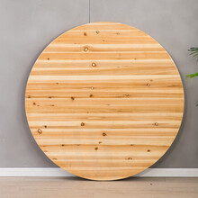 实木饭店酒店整圆大圆桌杉木圆台面家用圆桌面16/12/10人圆形餐桌 1.4米整圆单桌面