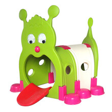 幼儿园毛毛虫钻洞儿童爬行隧道游乐玩具 小精灵爬行隧道游乐场钻圈宝宝钻洞乐园 绿色-2节