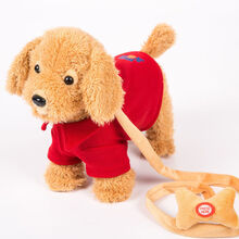儿童电动玩具狗会走路唱歌仿真泰迪狗狗毛绒小狗男孩女孩1-3-6岁 241红色(会走路+狗叫) 电池版72首歌+调音