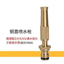纯铜快接水枪直喷水枪头便携式洗车高压家用汽车铜水枪头喷头 纯铜直喷水枪