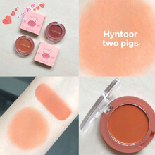 HYNTOOR黑兎黑兔猪猪腮红膏 奶油慕斯陶土焦糖瓦砾色妹16新色女 02#one pig焦糖色