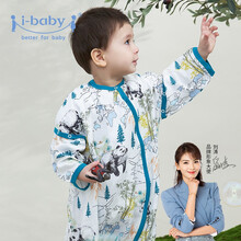 ibaby婴儿睡袋夏季包被防惊跳睡袋 纱布薄款宝宝儿童恒温睡袋憨趣大熊猫73