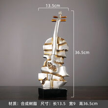 小提琴复古乐器摆件欧式创意家居饰品红酒架书架酒柜客厅桌面摆设 古银色小提琴411