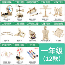 儿童寓教于乐科学实验趣味玩具DIY科技小制作steam套装小学生手工发明 ZS-901科学实验室【12件套-一年级】