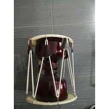 舞蹈标准长鼓，朝鲜族长鼓，鼓桶长45厘米，鼓面直径38厘米 黑红棕色