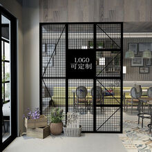 铁艺屏风隔断北欧简约办公室墙餐厅吊顶网工业风铁丝网镂空玄关定做 尺寸颜色均可定做