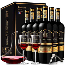 法国进口红酒 拉图庄园大师波尔多葡萄酒 干红赤霞珠 750ml*6支整箱装赠品5件套