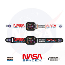 壳韵 iwatch表带潮牌NASA苹果手表SE表带apple watch1/2/3/4/5/6代硅胶 黑NASA苹果Apple watch表带 38-40mm苹果1/2/3/4/5/6/se通用