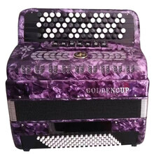 金杯巴扬手风琴60JH5060键钮96/120三四排簧成人考级定制款 JH5120型120贝司巴扬紫罗兰