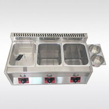 油炸锅商用燃气炸炉薯条油炸机麻辣烫机关东煮机煮面炉炸油条小吃【LGDZ】 三缸+炸蓝+两个关东煮(加厚款)