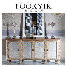 福溢家居 美国风华盛顿系列玄关柜美式客厅门口入户大容量实木柜