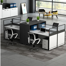 木鸣语办公室职员办公桌椅组合简约现代屏风隔断双人四人6人位办公家具电脑桌椅套装 1.52米并排双人位 含活动推柜