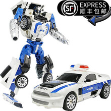 凯裕合金 变形玩具金刚合金3-6岁城市战警汽车人机器人 风速闪电-警车