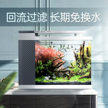 百因美鱼缸水族箱懒人免换水生态水草小鱼缸办公室造景玻璃客厅家用小型桌面迷你金鱼缸 拉丝工艺生态鱼缸+加热棒50W