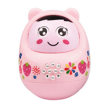不倒翁故事机不倒翁婴儿卡通男女孩灯光故事机音乐早教玩具多功能幼儿玩具 粉色