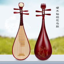 儿童琵琶 红木琵琶乐器 初学入门练习 演奏 彩绘 粉色小琵琶 儿童花鸟款