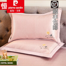 皮尔卡丹【捡漏特价】家纺冰丝枕套夏季夏天枕头套枕芯套单人凉席枕套一对装可水洗 唯美-粉冰丝枕套一对(可水洗)) 48cmX74cm