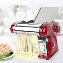 拜杰（Baijie）面条机全自动压面机家用电动擀面机不锈钢切面机多功能商用小型饺子皮 四刀红色 BJM-10暗红