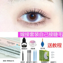 乐哉美妆 夹心睫毛混合装自然单簇假睫毛A型仙女毛嫁接睫毛朵毛 鱼尾+单根仙子毛混装 朵毛一盒+嫁接套装