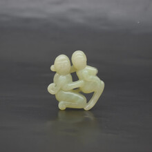 【欧阳先生】仿古古玩杂项岫玉人物挂件玉手把件玉雕小人把玩件文玩玉器文玩石