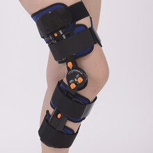 可调膝关节固定器膝部固定支具下肢韧带术后支架膝关节限位固定架 橙色卡盘可调款 均码
