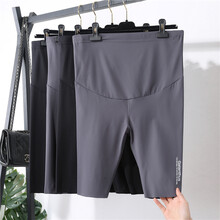 木宸 孕妇裤安全裤春夏季薄款防走光打底裤短裤夏装鲨鱼皮外穿五分裤孕妇装潮妈2021新款 深灰色 XXL（适合150-170斤）