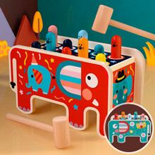 大号打地鼠玩具眼疾手快0幼儿童力婴儿1一2岁半3男孩女孩宝宝敲打打底鼠玩具 七彩大象打地鼠