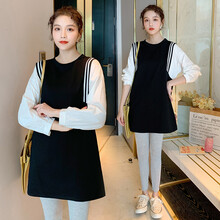 幸孕佳儿 孕妇装套装春秋2021新款时尚外穿潮妈款休闲假两件衬衫+托腹裤子外出怀孕期宽松孕妇两件套 图片色套装 L