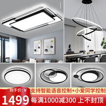 灯师爷 智能小米现代简约客厅灯米家APP语音控制灯具LED吸顶灯大气家用餐厅卧室声控全屋灯具套餐 大三室两厅套餐（客厅110*70） 智能小爱WIFI控制版