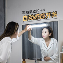 充电镜前灯智能人体感应化妆梳妆灯无线可磁吸浴室镜灯免打孔 【正白光款】440mm+usb充电线