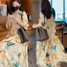 芷玥 孕妇装夏装孕妇裙夏季夏天外穿孕妇连衣裙宽松大码孕妇裙子孕妈装 花色 L