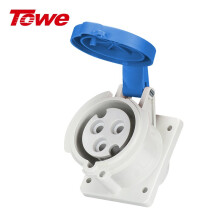 同为（TOWE）32A工业连接器工业插座防水插头插座3芯2P+E母头暗装插座IPS-MS332