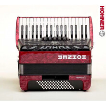 全新HOHNER德国霍纳手风琴120 96 80 72 60贝初学演奏琴考级键盘手风琴定制款 72贝斯红色