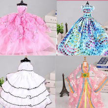 29厘米30cm芭比娃娃diy换装衣服古装裙子汉服礼服女孩过家家玩具配件 E款(3件+仙女古装雪花粉) 只有衣服