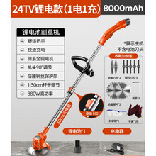 电动割草机小型家用充电式除草机打草机手持多功能锂电农用草坪机 电池8000mAh金属刀头24TV【一电一充】伸缩