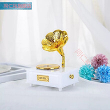 复古怀旧留声机放映机音乐盒摆件送母亲节日礼品女生八音盒收纳 小号留声机音乐盒(白色) 纸盒装