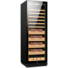 富客（FUKE） FK-188C1无极变频恒温恒湿家用雪茄柜红酒柜负离子空气净化雪茄保湿柜 黑色 榉木裸养4+6红酒