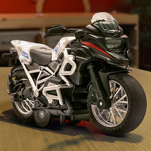 仿真铁骑摩托车回力合金车模型灯光声效赛车3岁男孩儿童玩具礼物 （全地形越野）白色