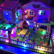 积木女孩子系列拼装公主梦城堡玩具别墅10岁以上12拼图14 灯光假日别墅 送防尘罩